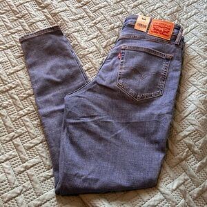 Levi high rise skinny jeans, blue